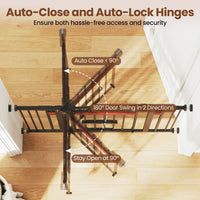 Extra Wide Walk Through Pet Gate with Small Door and 2 Extensions