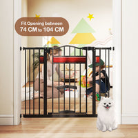 Extra Wide Walk Through Pet Gate with Small Door and 2 Extensions