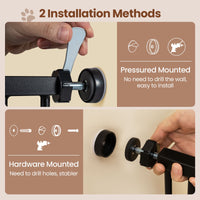 Extra Wide Walk Through Pet Gate with Small Door and 2 Extensions