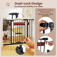 Extra Wide Walk Through Pet Gate with Small Door and 2 Extensions