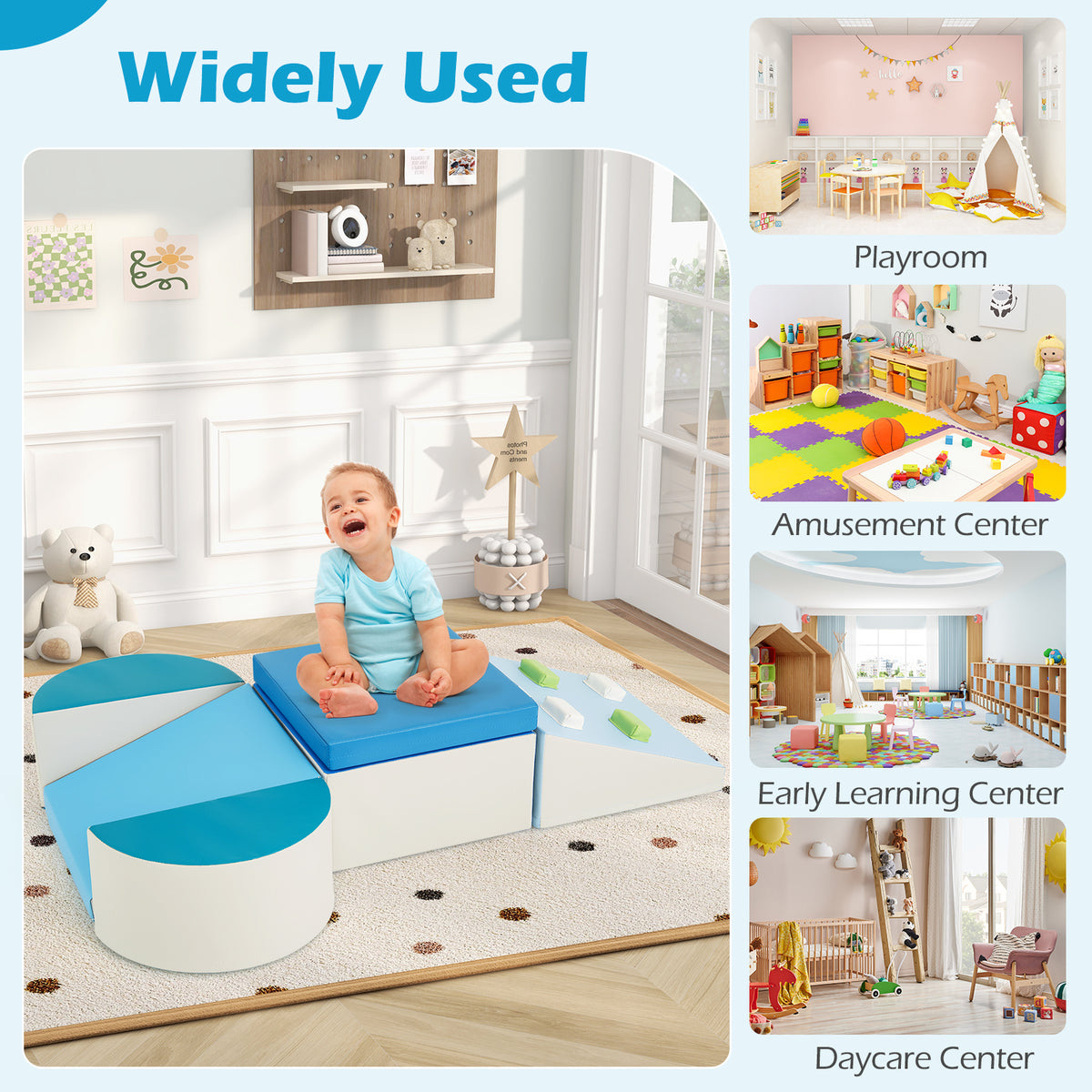 6-Piece Foam Climbing Blocks Kids Climb and Crawl Activity Play Set