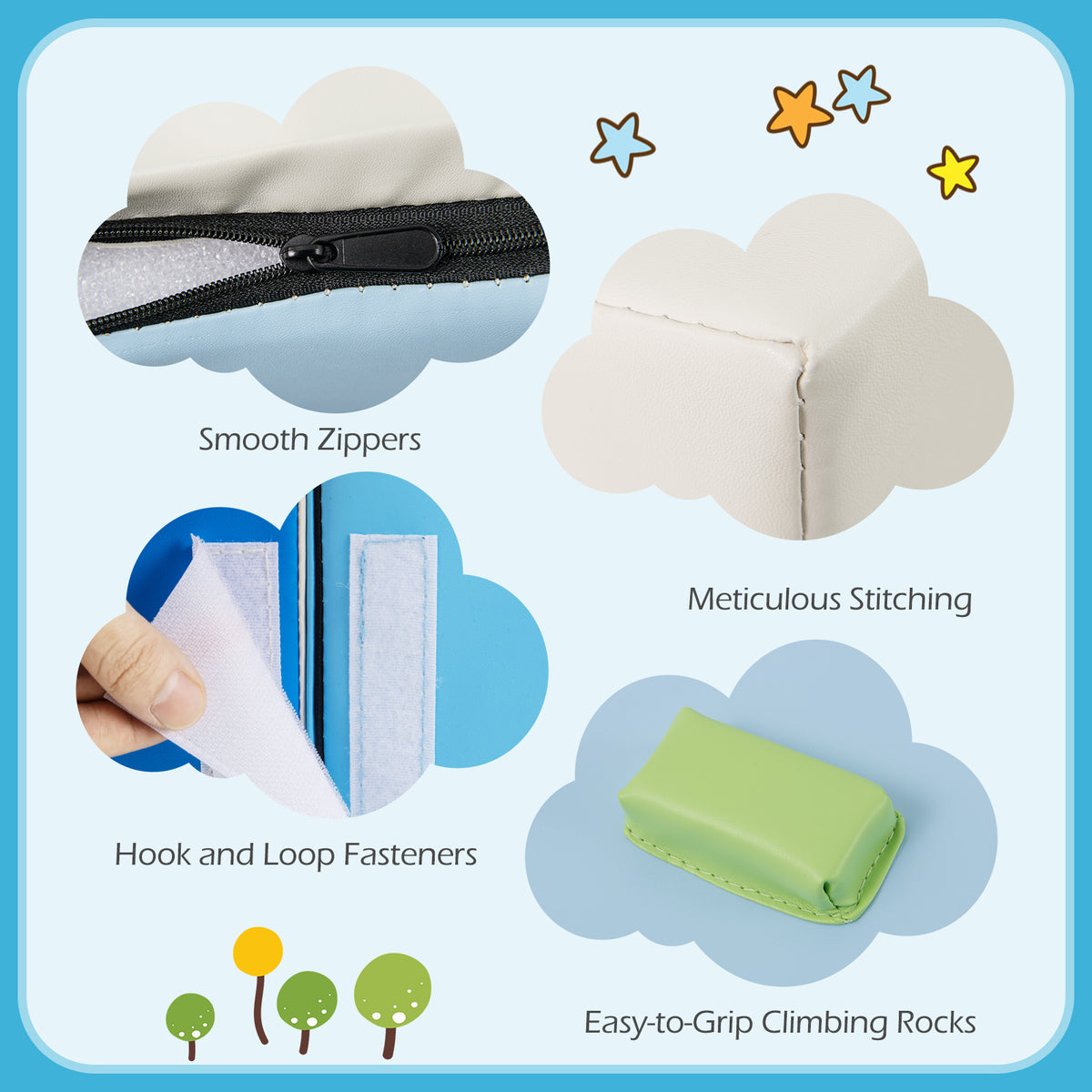 6-Piece Foam Climbing Blocks Kids Climb and Crawl Activity Play Set