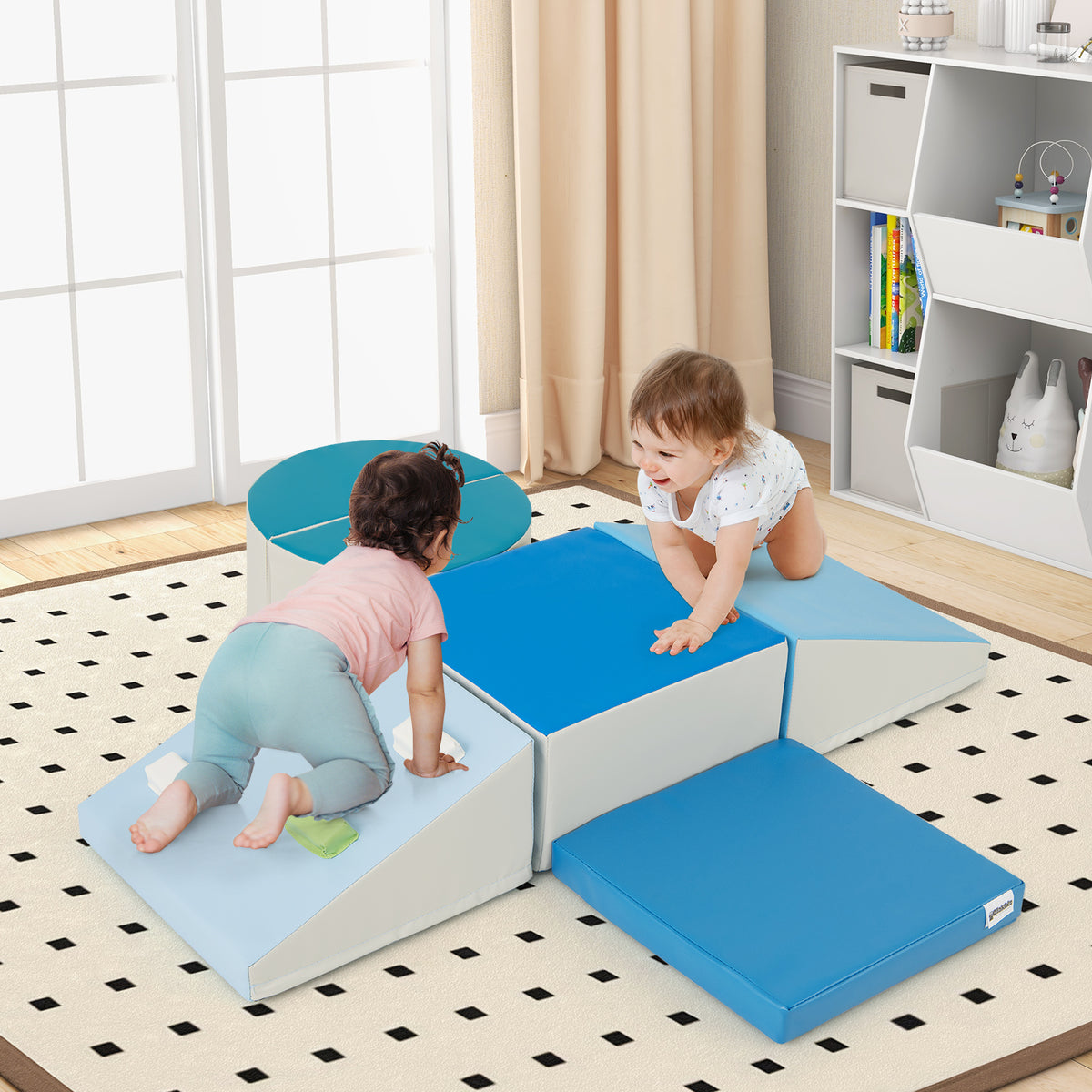 6-Piece Foam Climbing Blocks Kids Climb and Crawl Activity Play Set