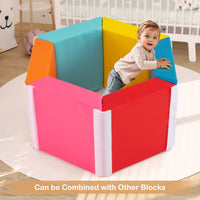 Colorful Hexagon Ball Pit for Kids Exercise Tumble Mat w/Detachable Zippered PU Covers