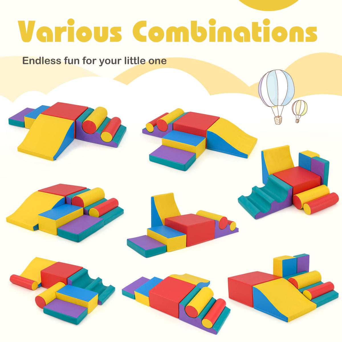 7Pcs Foam Building Blocks Set for Kids