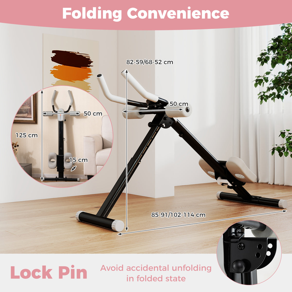 Adjustable Abdominal Trainer, Ab Workout Machine with Elbow Support