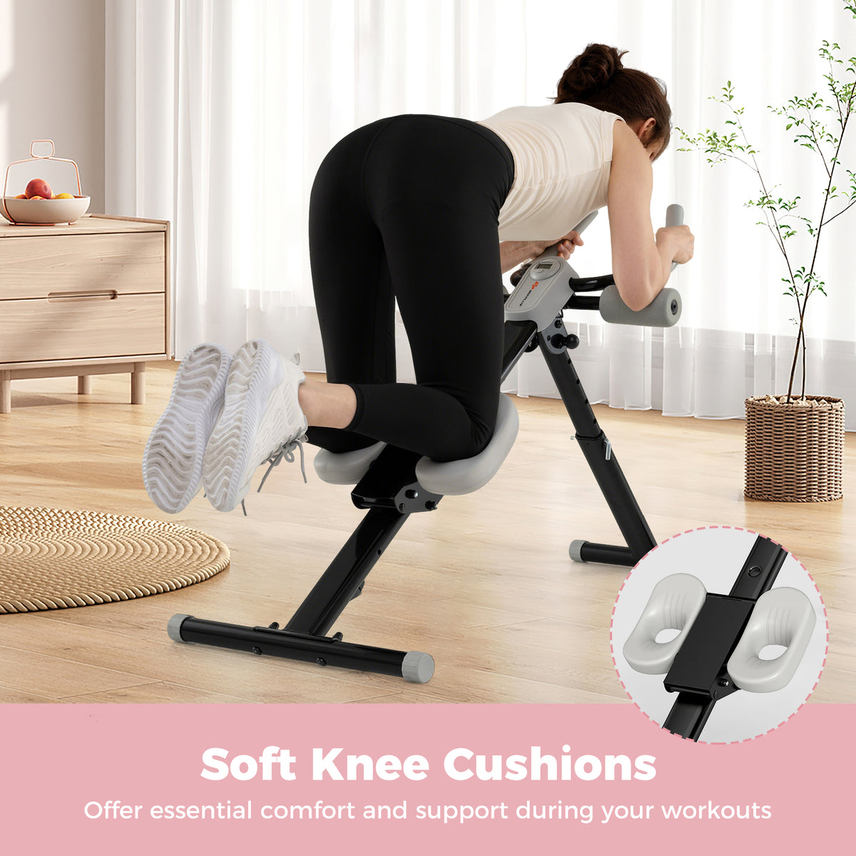 Adjustable Abdominal Trainer, Ab Workout Machine with Elbow Support
