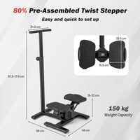 Steppers for Exercise, Twist Stair Stepper Workout Equipment w/Height-Adjustable Handlebar