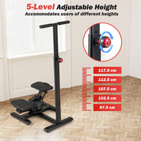 Steppers for Exercise, Twist Stair Stepper Workout Equipment w/Height-Adjustable Handlebar