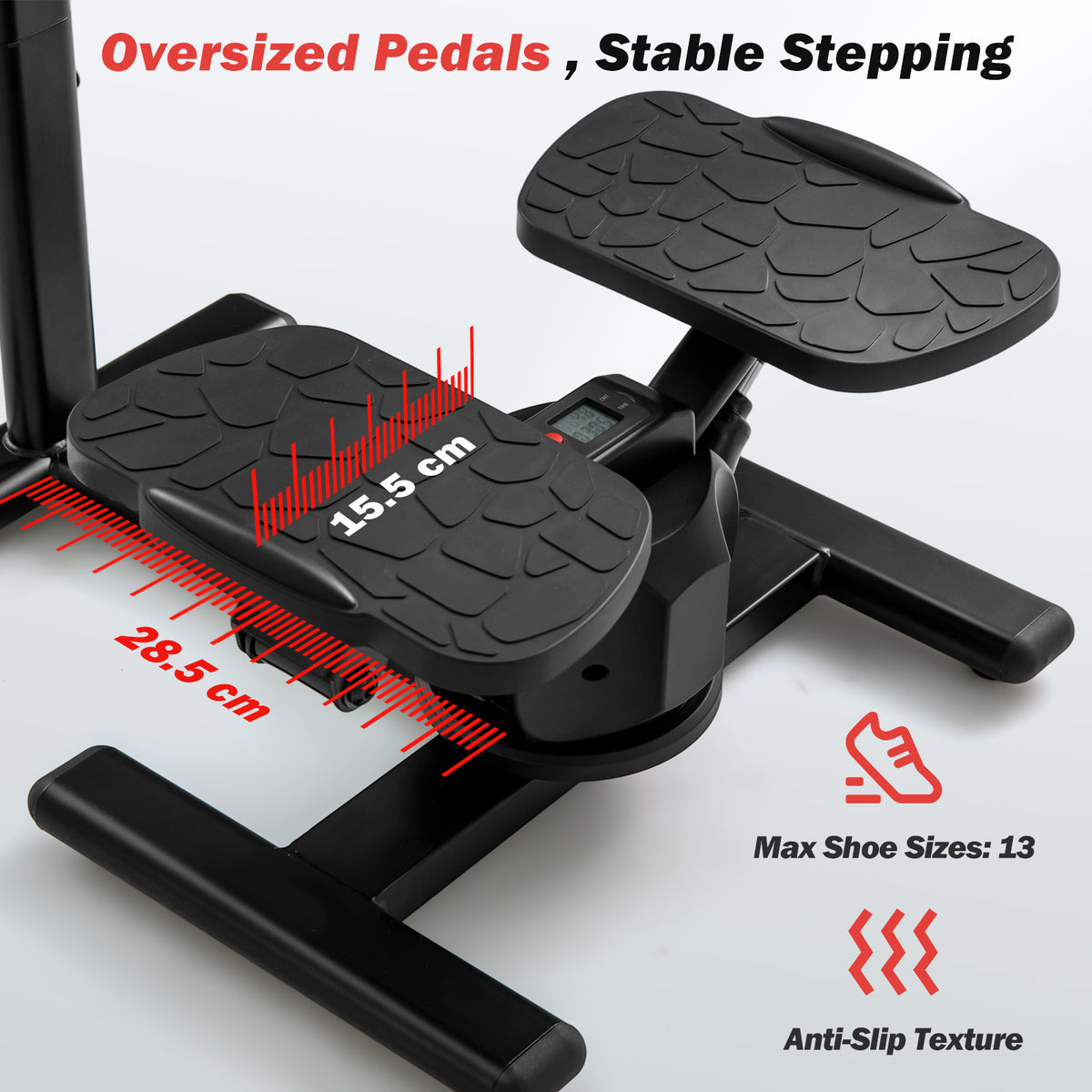 Steppers for Exercise, Twist Stair Stepper Workout Equipment w/Height-Adjustable Handlebar