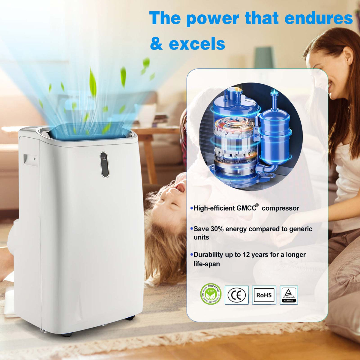 14000/16000 BTU 5-in-1 Portable Air Conditioner with Fan and Sleep Mode