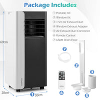 7000/9000 BTU Portable Air Conditioner 3-in-1 with Fan and Dehumidifier