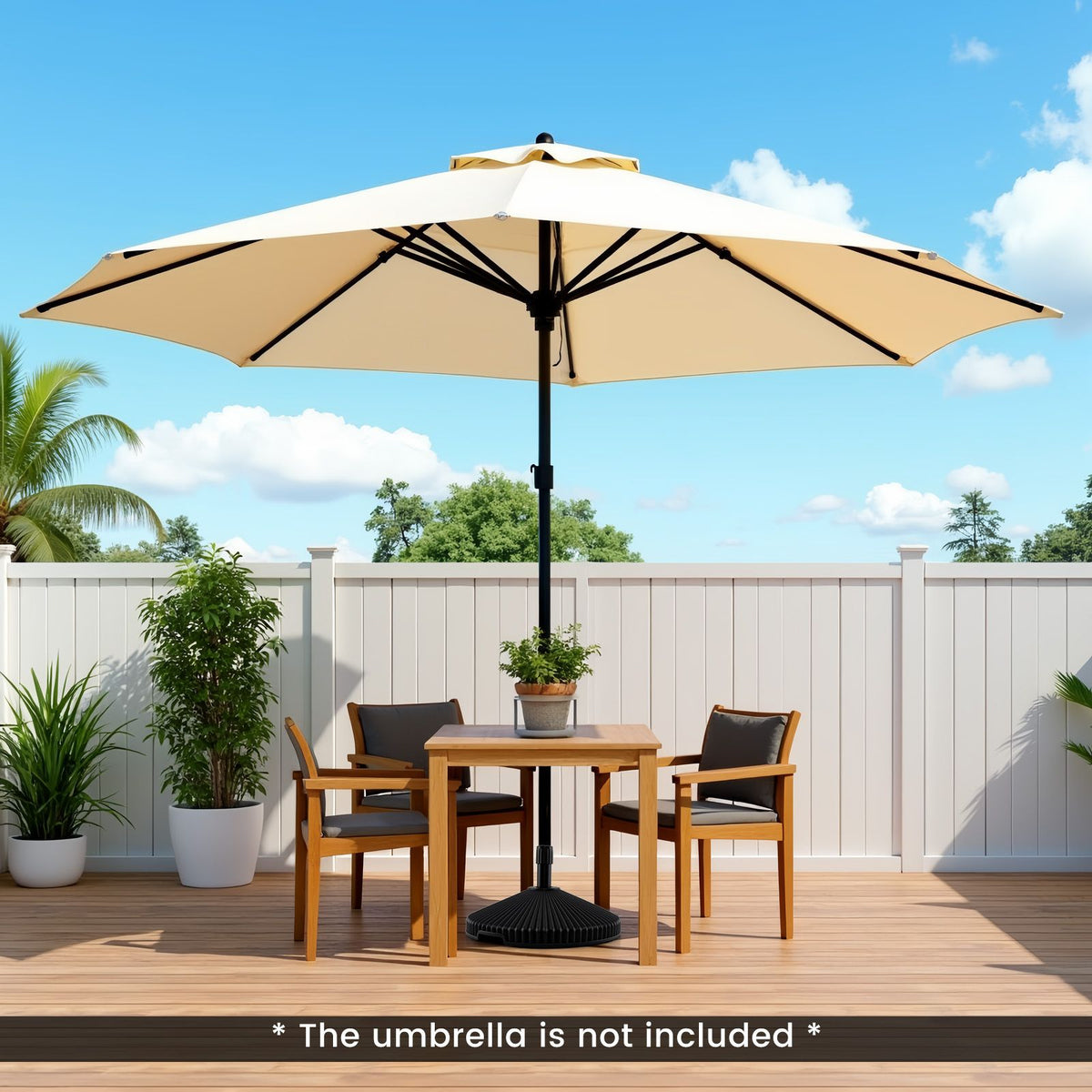 Fillable Umbrella Base with Shell Texture and 3 Couplers