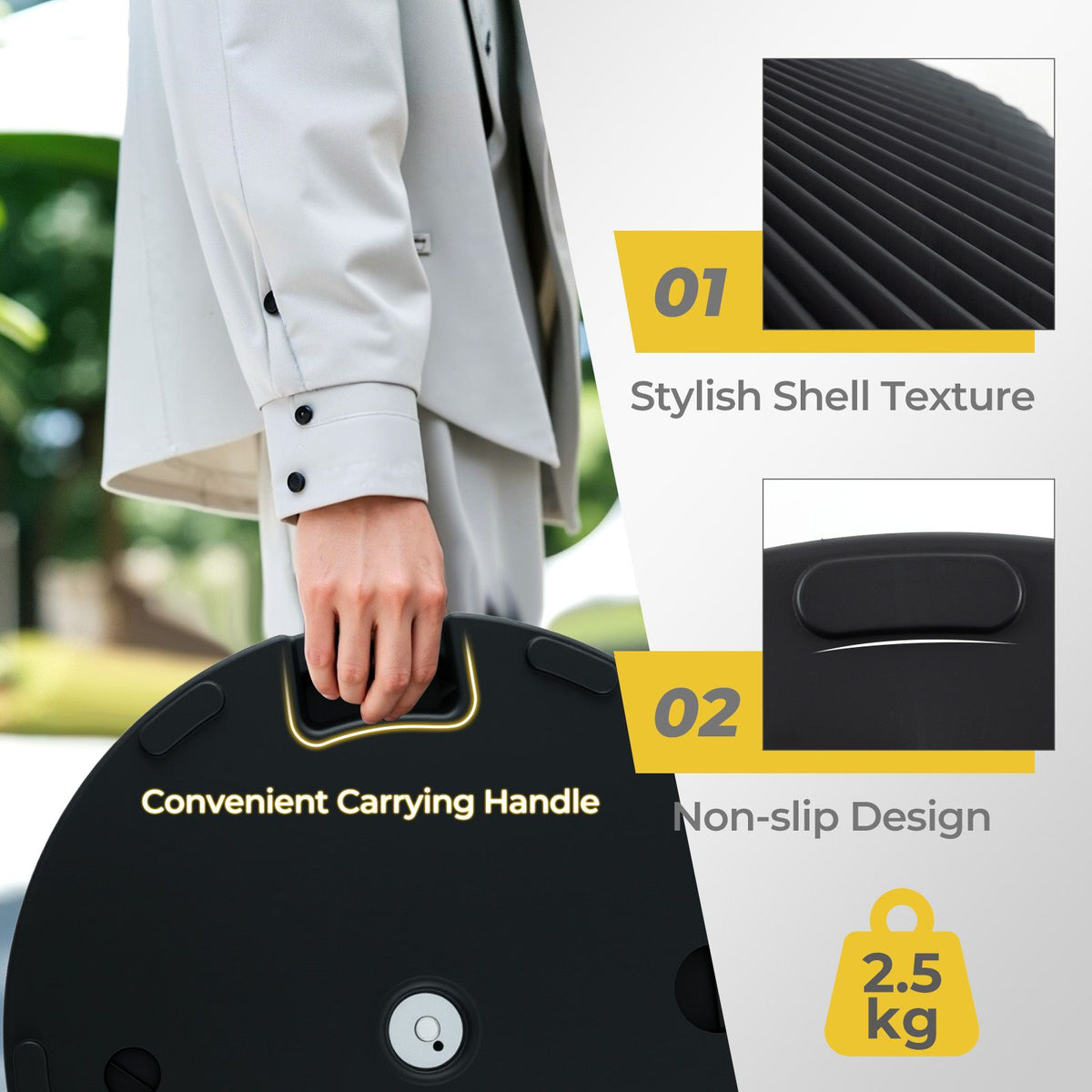Fillable Umbrella Base with Shell Texture and 3 Couplers