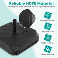 Fillable Patio Umbrella Base with Wheels and Telescopic Pull Rod for Patio and Pool