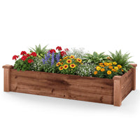 Giantex 48" x 24" x 10" Wooden Raised Garden Bed, Rectangular Planter Box