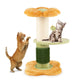 Flower Cat Tree with Padded Plush Perch and Self Groomer