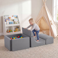 Foam Climbing Blocks for Toddlers Kids Soft Play Set with Ball Pit and Suede Covers