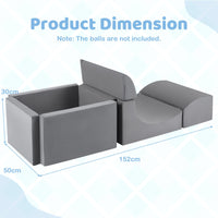Foam Climbing Blocks for Toddlers Kids Soft Play Set with Ball Pit and Suede Covers