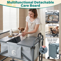 Foldable Dog Bath Cart with Adjustable Height and 4 Wheels for Pets