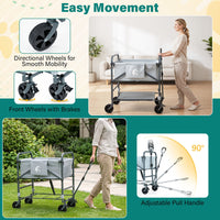 Foldable Dog Bath Cart with Adjustable Height and 4 Wheels for Pets