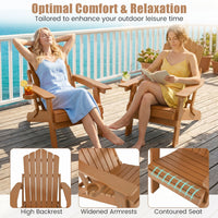 Foldable HIPS Outdoor Plastic Chair with 5-Level Backrest Wooden Textured for Lawn