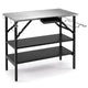 Foldable Outdoor Cook Station with 2 Removable Shelves