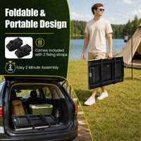 Foldable Outdoor Cook Station with 2 Removable Shelves