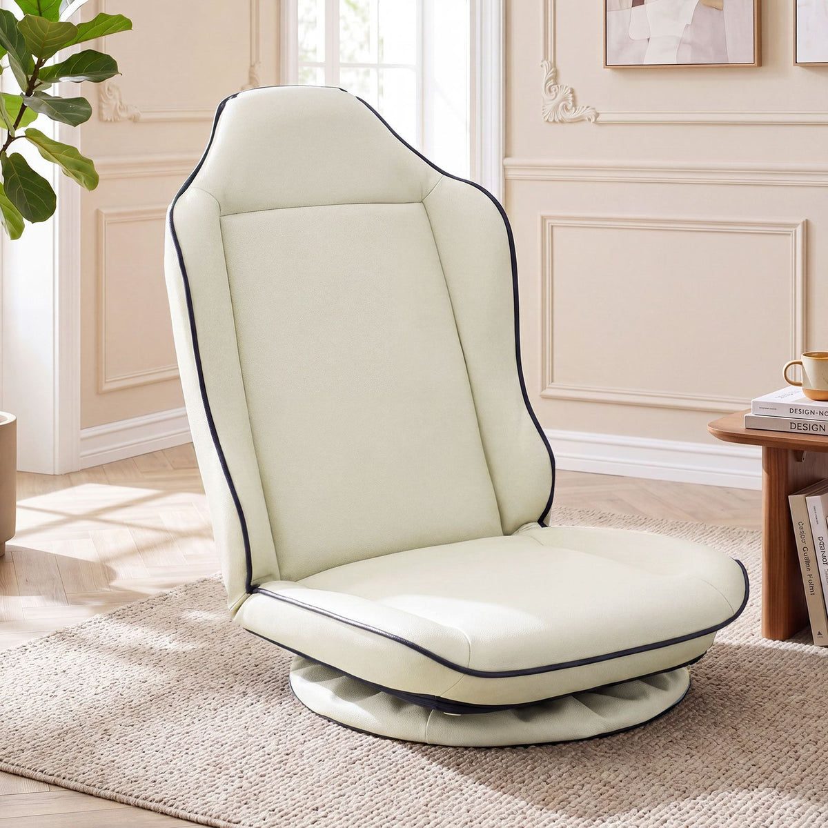 Foldable Reclining Lounge Chair with Padded Seat for Reading Working