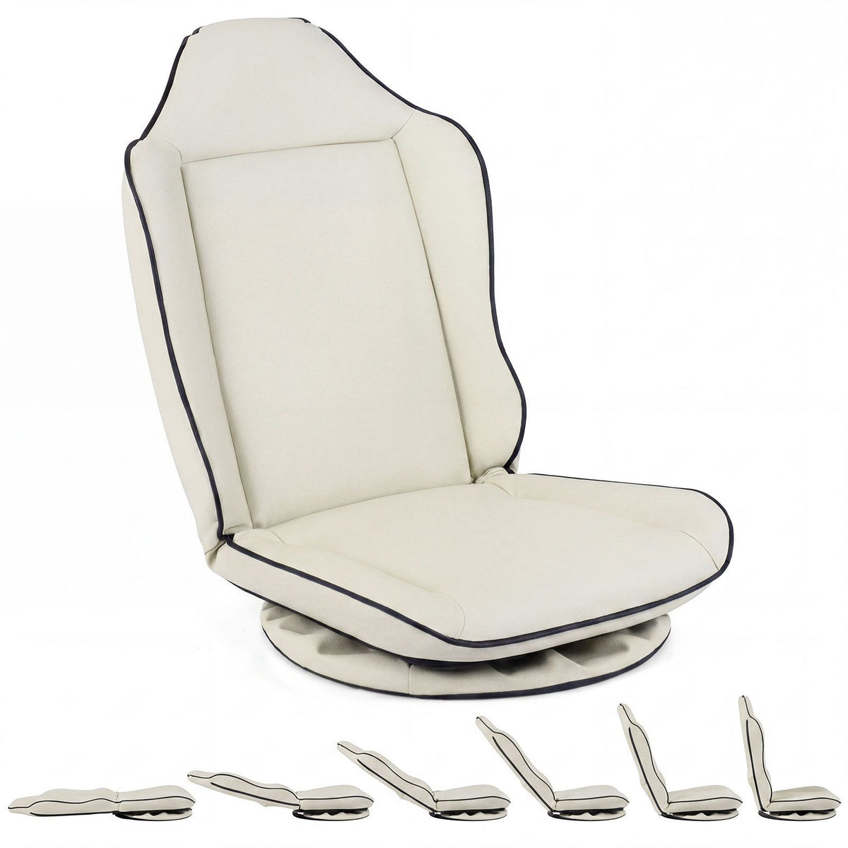 Foldable Reclining Lounge Chair with Padded Seat for Reading Working