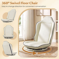Foldable Reclining Lounge Chair with Padded Seat for Reading Working
