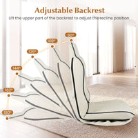 Foldable Reclining Lounge Chair with Padded Seat for Reading Working