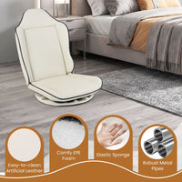 Foldable Reclining Lounge Chair with Padded Seat for Reading Working
