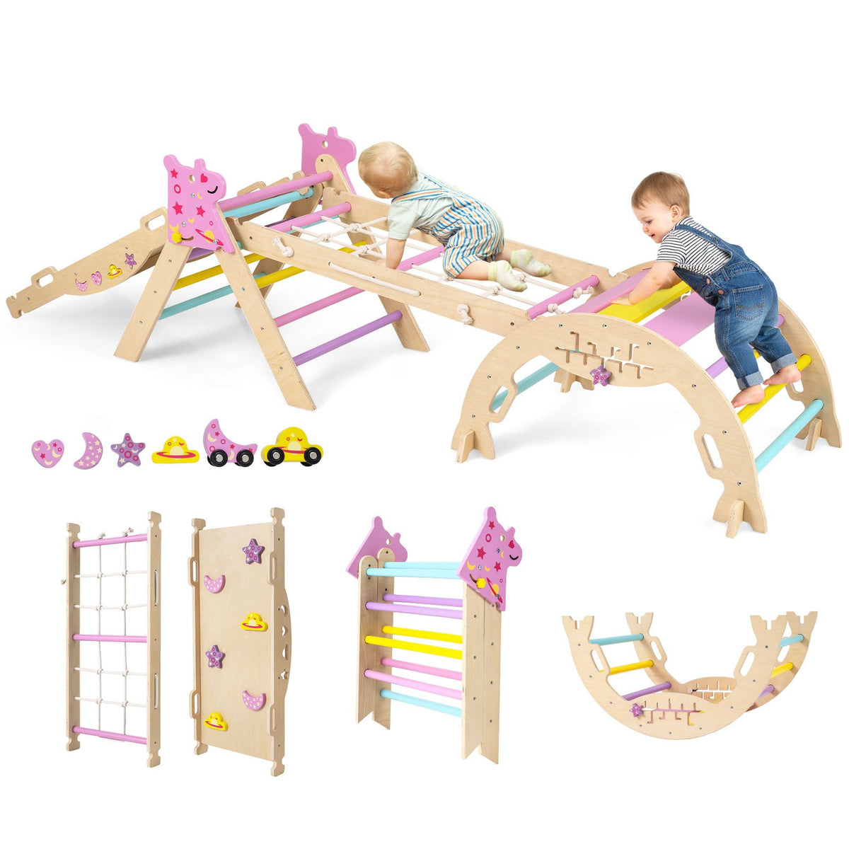 9-in-1 Foldable Baby Climbing Toys with Climbing Rope Ladder