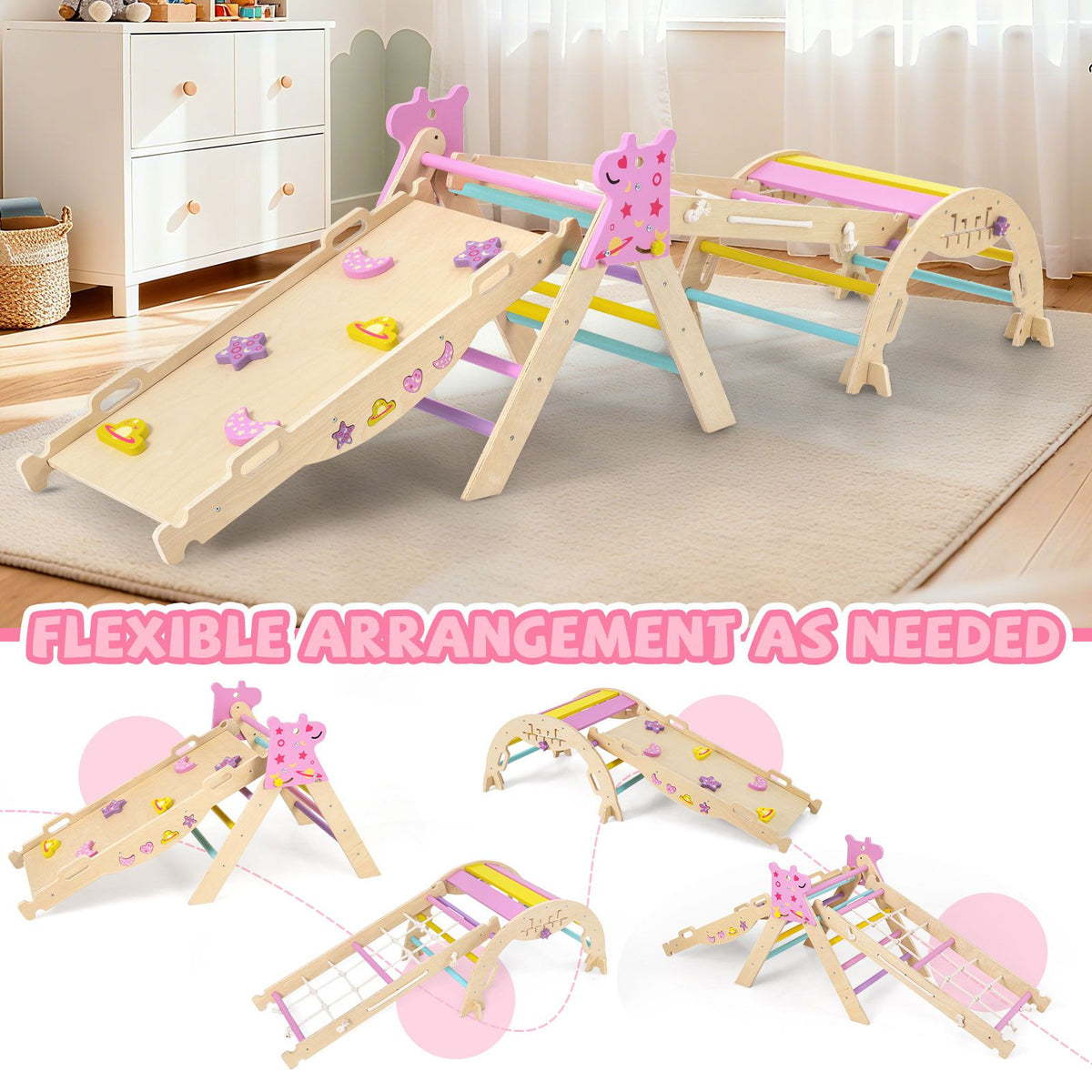 9-in-1 Foldable Baby Climbing Toys with Climbing Rope Ladder