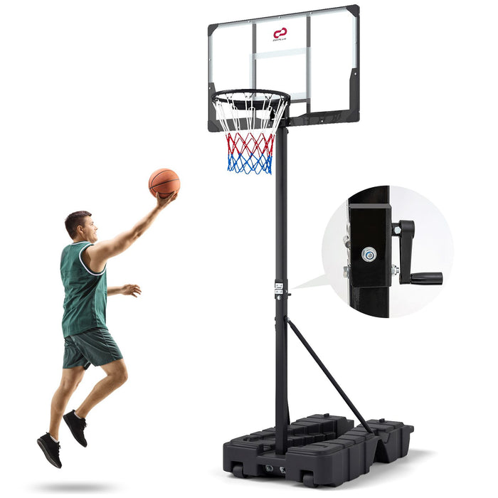 Foldable Basketball Hoop with Fillable Base and Shatterproof Backboard