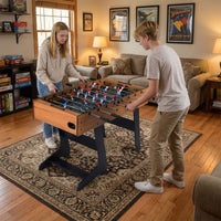 Folding Foosball Table with 2 Balls and Slide Scorers for Family Night