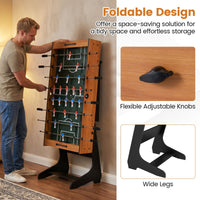 Folding Foosball Table with 2 Balls and Slide Scorers for Family Night