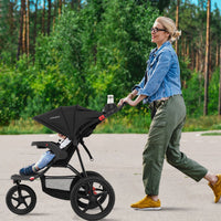 Foldable Jogger with Adjustable Canopy and Detachable Tray