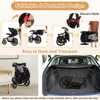 Foldable Jogger with Adjustable Canopy and Detachable Tray