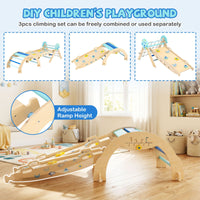 Foldable Jungle Gym with Arch and Ramp for Play Room