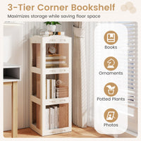 Foldable Rotating Bookshelf with Swivel Base for Living Room