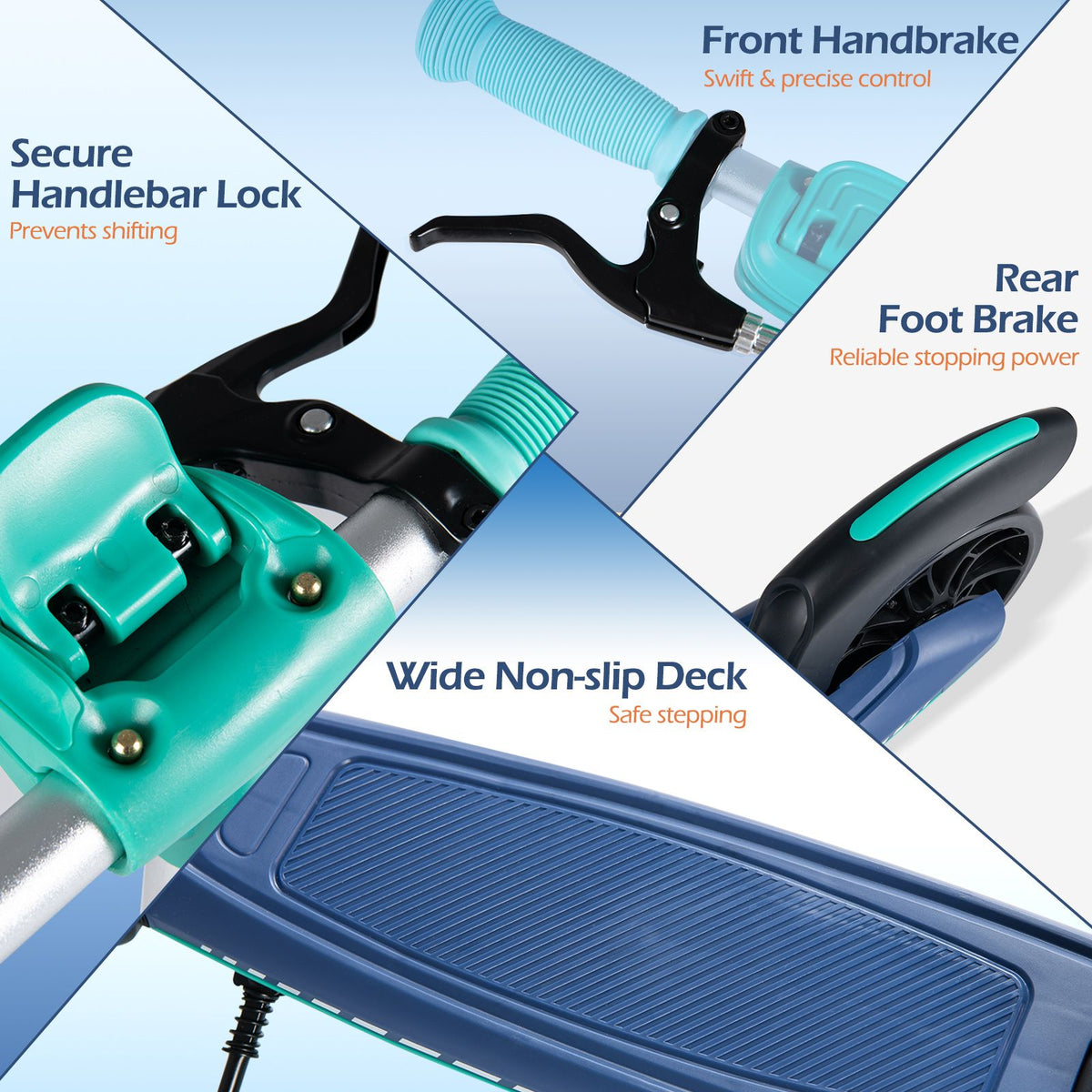 Foldable Scooter with 2 Light-up Wheels and 3-Height Adjustable Handle