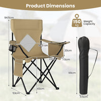 Folding Camping Chair with Mesh Backrest and Metal Frame
