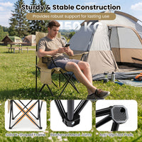 Folding Camping Chair with Mesh Backrest and Metal Frame