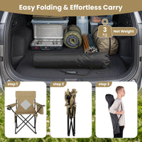 Folding Camping Chair with Mesh Backrest and Metal Frame
