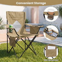Folding Camping Chair with Mesh Backrest and Metal Frame