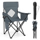Folding Camping Chair with Mesh Backrest and Metal Frame