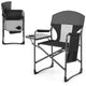 Folding Camping Chair Oversized Padded Portable Directors Chair with Side Table