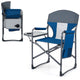 Folding Camping Chair Oversized Padded Portable Directors Chair with Side Table